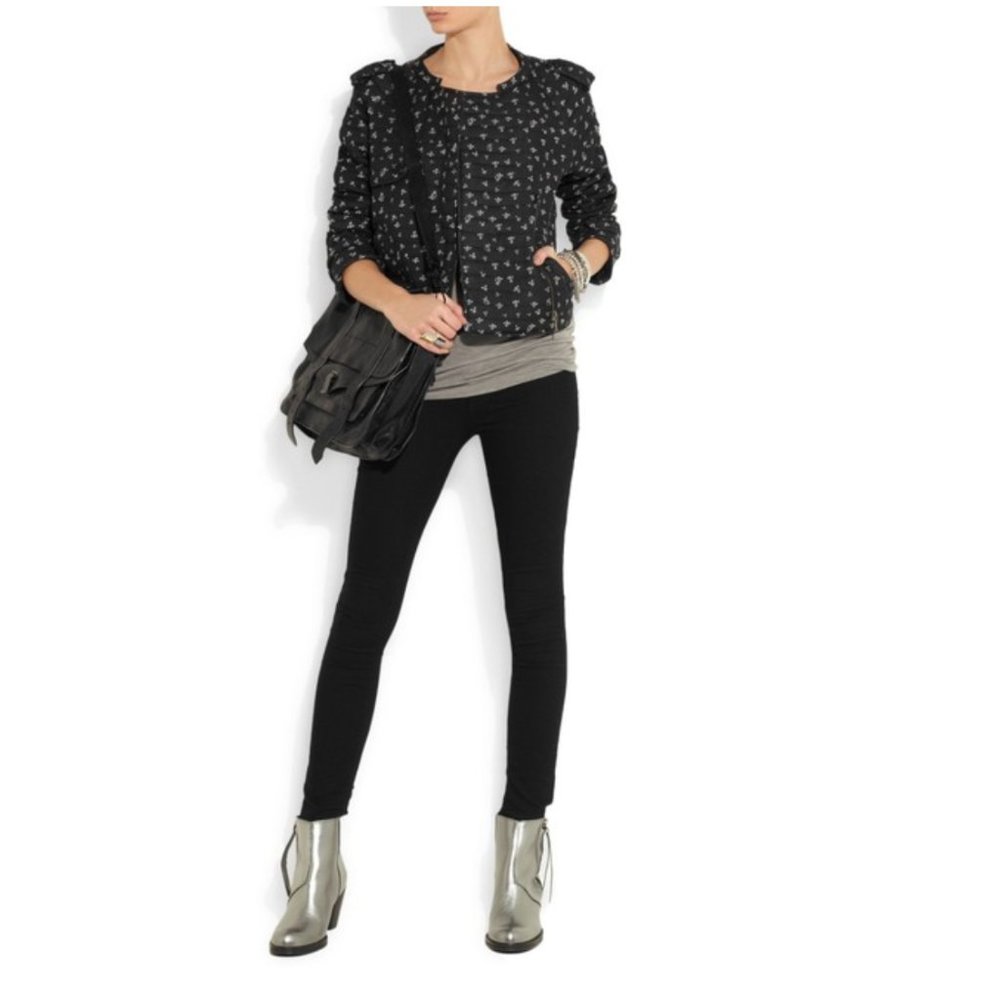 Girl. by Band of Outsiders Floral Quilted Cotton Voile Moto Jacket (XS-S)